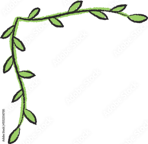 Leafy Vine Corner Drawing