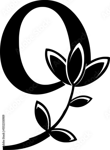 HD vector logo of numbers 9 with floral ornament. Logo elements