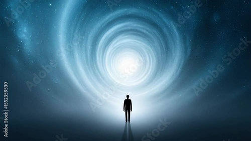 A conceptual illustration of how belief and intention manifest personal success through the law of attraction and the power of the subconscious mind.