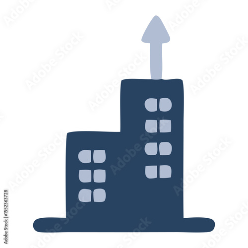 Upscale Building Modern Architecture Design, Growth and Development Concept Illustration