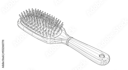 Hairbrush sketch icon in minimal style for beauty haircare and grooming design