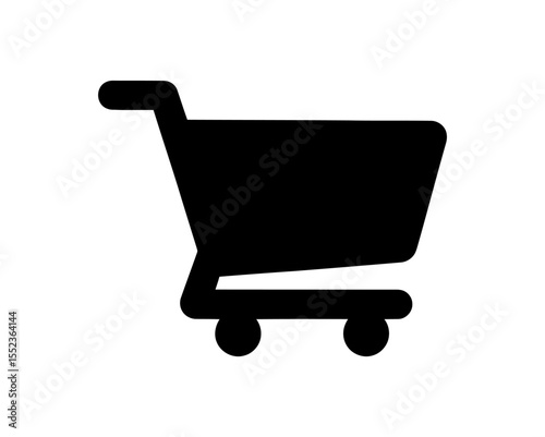 Collection of Shopping Cart Icons Depicted in Black Isolated on White Background