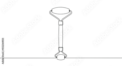 Jade roller line icon in minimal style for skincare beauty and wellness design