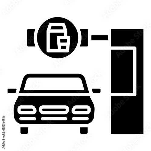 Drive through, drive thru glyph solid icon
