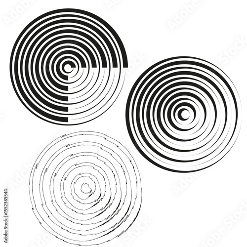 Spiral circle pattern. Swirling line art. Abstract Vector illustration. Dynamic fluid shapes.
