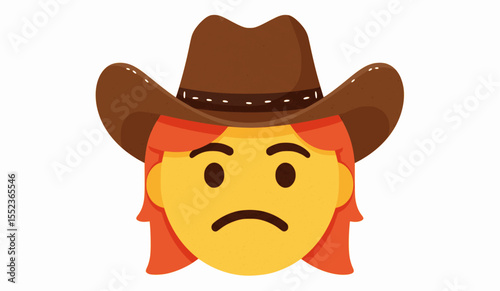 Cowgirl Emoji A Sad Western Illustration