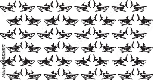 Seamless shark pattern in vector