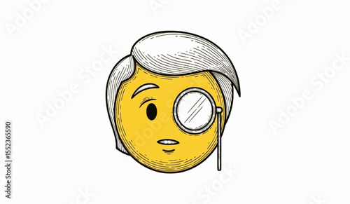 Elegant Monocles Gentleman Emoji Illustration Vintage Style Character Design