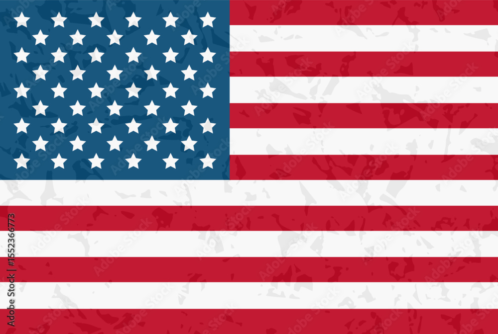 Naklejka premium American flag with brush paint textured isolated on transparent background.