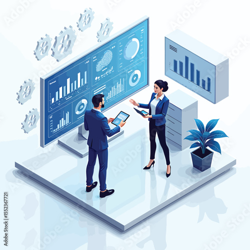 Business analytics dashboard data analysis team meeting presentation strategy discussion review report