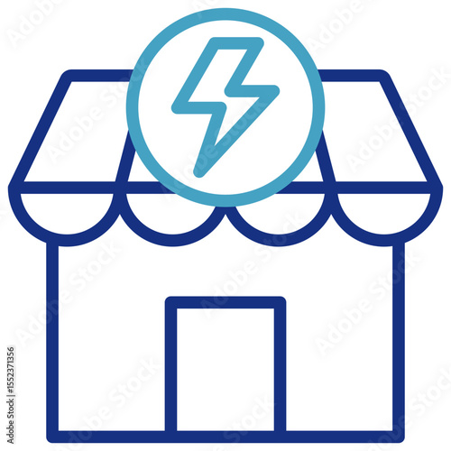 Entity icon or product or service related to electricity energy, or electricity company, electrical installation contractor application to manage electricity bills