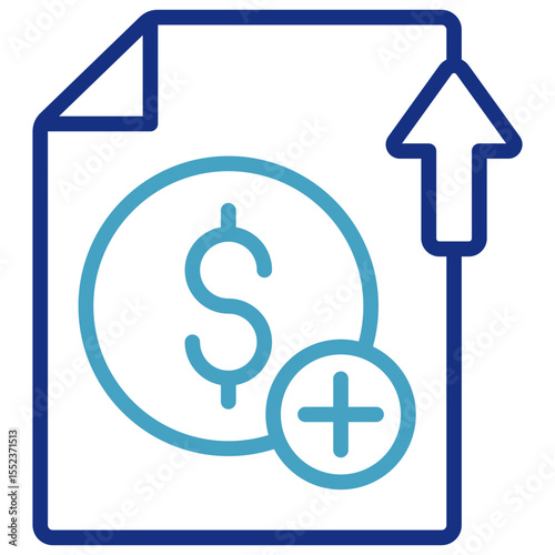 Icon depicting the financial concept of portfolio growth, related to increasing income or investing wealth accumulation.