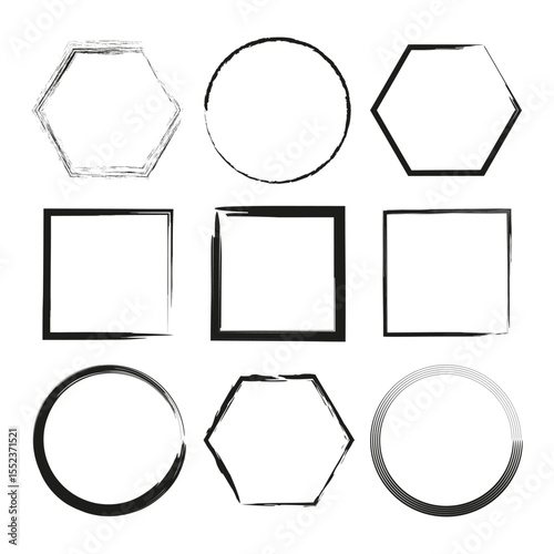 Basic shapes collection. Geometric forms set. Simple figure elements. Vector illustration design.