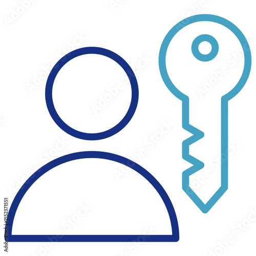 The key in this icon serves to visually communicate the idea of ​​someone having higher access, authorization, access rights or a more important role in the operation.