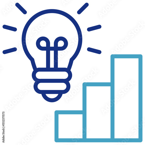An idea or innovation icon with growth or improvement can drive growth, improve performance, or generate progress.