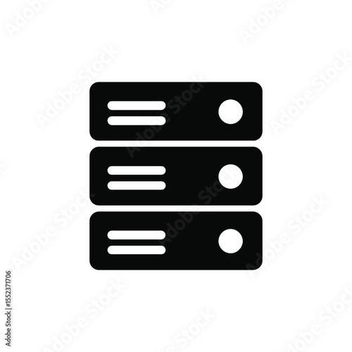 Server Silhouette Icon – Data Hosting and Tech Symbol