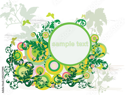 green floral frame