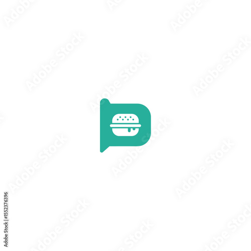 Burger place logo icon flat vector design