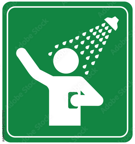 Shower vector icon Shower web icon Man taking shower symbol.