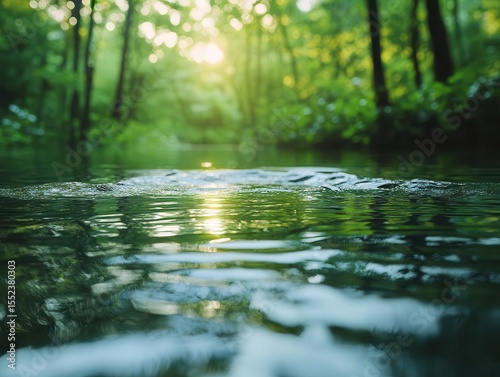 River delta with lush greenery, biodiversity and nature, fresh water conservation