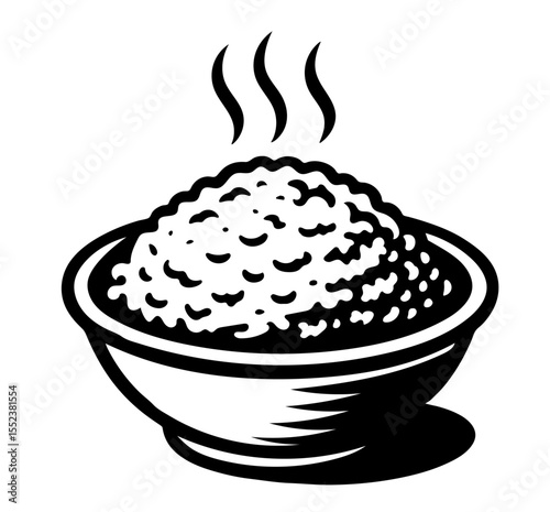 A bowl of corn grits with steam rising from it.