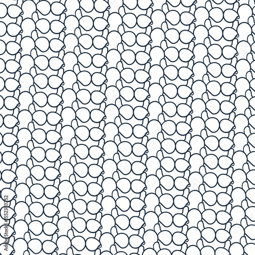 Rounded line shapes imitate dense biomass of cells or the cups of bras and bodices.