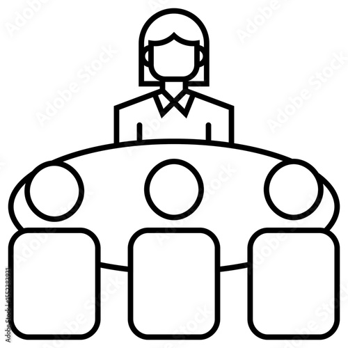Meeting Leader female outline icon