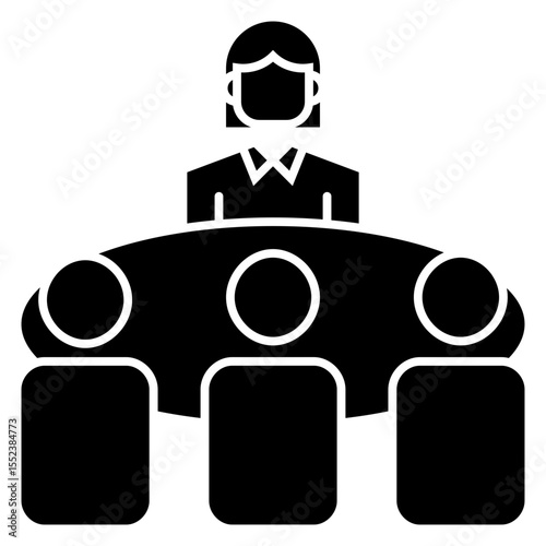 Meeting Leader female Solid icon