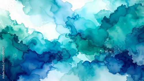 Abstract teal and turquoise color flow