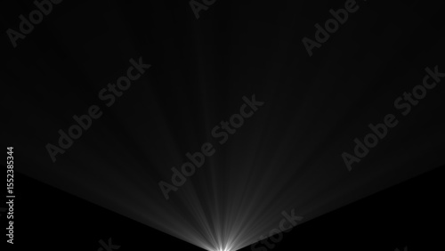 Dramatic light rays radiating upwards from the bottom forming a powerful and evocative visual representation symbolizing hope, revelation, or energy against a dark backdrop.