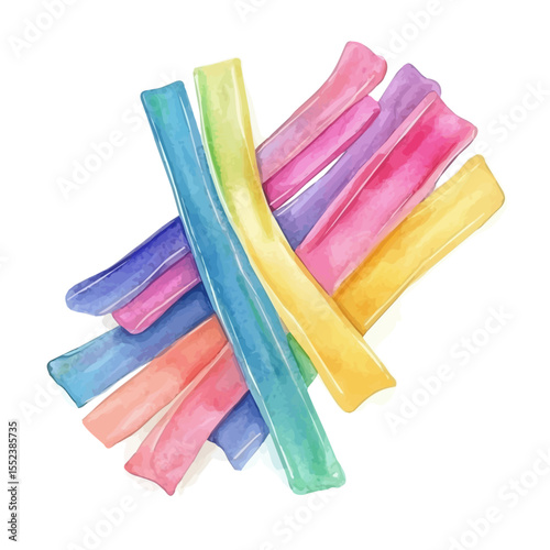 watercolor vector of Wax Strips, isolated on a white background.