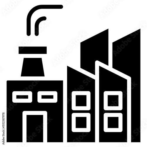 Flat single icon showing an essential element of an industrial or factory complex