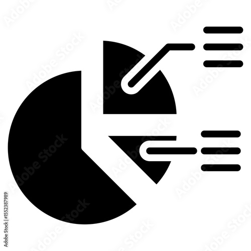 Statistical data analysis icon of parts of the whole or the insight into the importance of analyzing individual components of the whole data.
