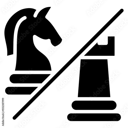 Icon of chess pieces complex ideas about strategy games, choices, comparisons, or business competition in various domains