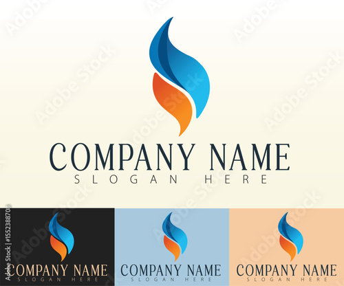 A refined and stylish flame logo in a minimalist approach.