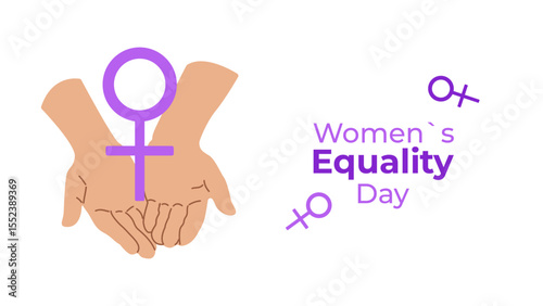 Womens Equality Day USA on August 26. Banner Design Poster Web Page Postcard. Vector Illustration.