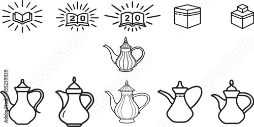 set of flowers in vases