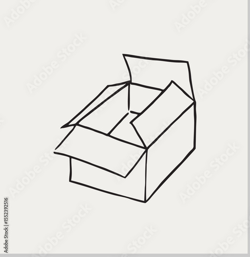 Hand drawn open gift in doodle style.Sketch gift. Vector illustration 