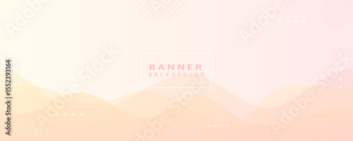 Soft peach pastel abstract banner background with flowing shapes and elegant curves. Ideal for invitations, branding, and print design.