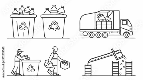Recycling Process Collection, Sorting, and Reprocessing of Materials