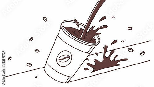 Spilled Coffee A Graphic Illustration of Coffee Disaster