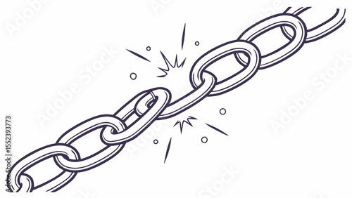 Broken Chain Symbol of Disconnection and Failure