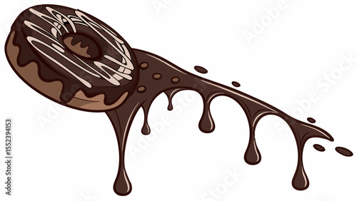 Delicious Chocolate Glaze Donut Dripping Sweetness