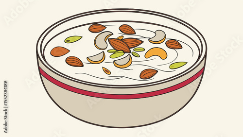Delicious Creamy Rice Pudding with Almonds and Cashews