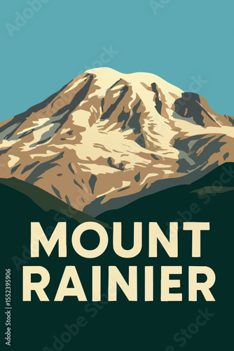 Wallpaper Mural Mount Rainier Majestic Snow-Capped Peaks.eps Torontodigital.ca