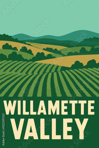 Willamette Valley Vineyards and Rolling Hills.eps