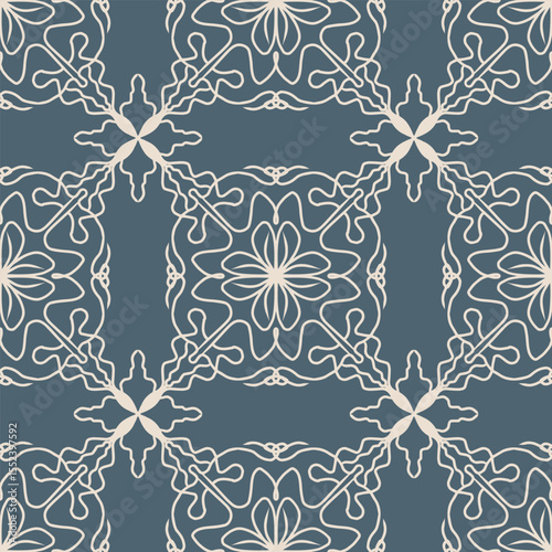 Delicate floral seamless vector pattern on dark background. Flower decor element wallpaper. Ornament, traditional, ethnic, motifs. Template for fabric and textile.