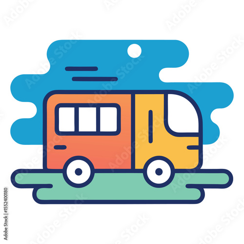 Bus station icon in comic style. Auto stop cartoon vector illustration on isolated background 