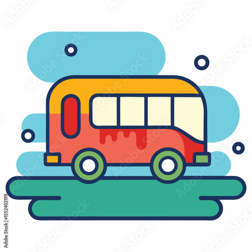 Bus station icon in comic style. Auto stop cartoon vector illustration on isolated background 
