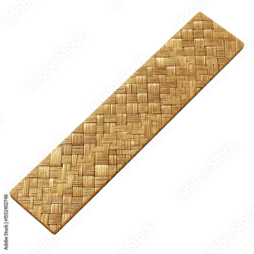 Woven Bamboo Mat Texture Diagonal Rectangular